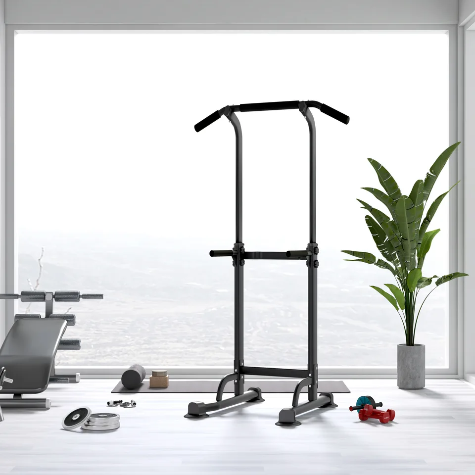 Adjustable Power Tower Pull Up Bar Dip Station view 2