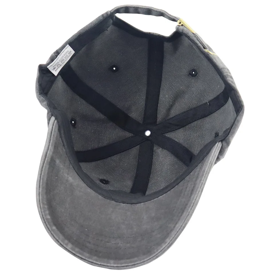 2pcs Washed Black Baseball Cap, Skeleton Middle Finger Embroidery Hat, Halloween Costume Party Accessory For Men Women view 7