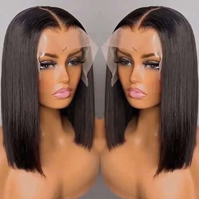 Vue 2 de 13x4 Lace Front Bob Wig, Straight Texture, Natural Color, Density