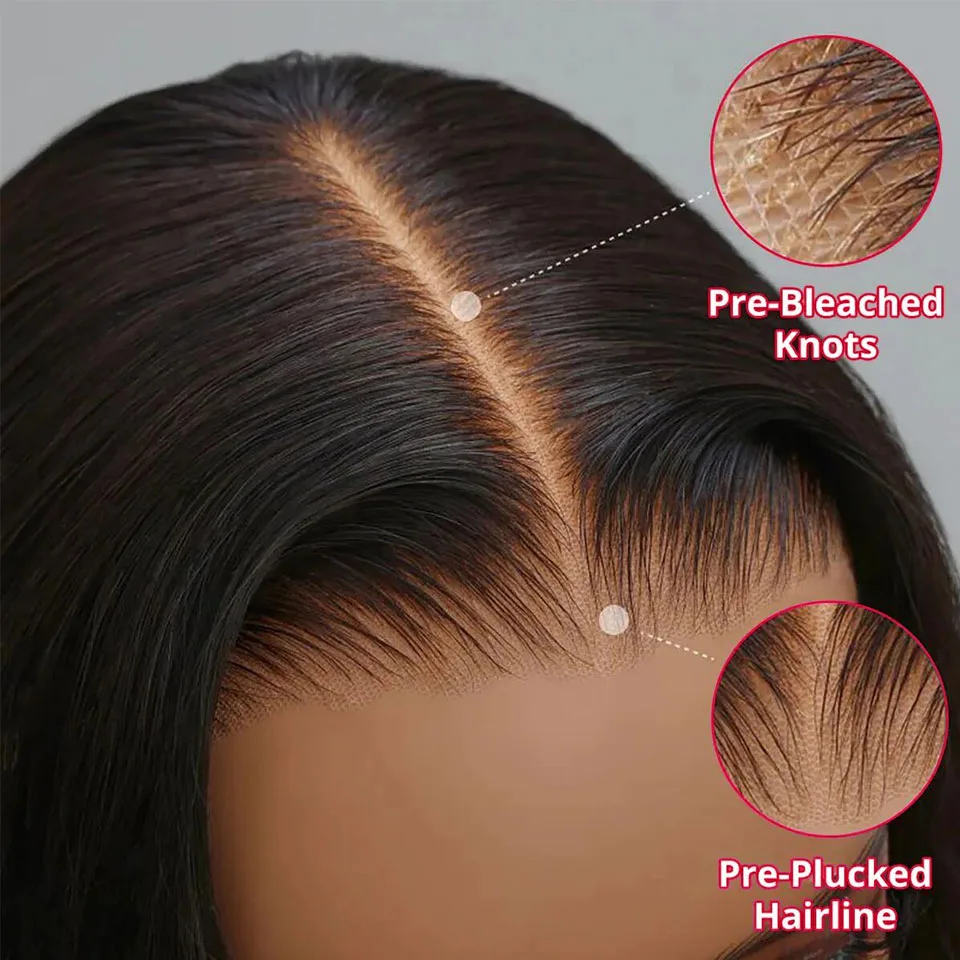 Ansicht 5 von 4x4 Lace Human Hair Wig Natural Color, Straight Texture, Density