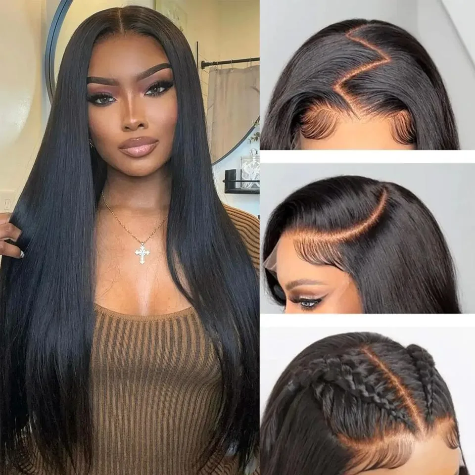 Ansicht 3 von 4x4 Lace Human Hair Wig Natural Color, Straight Texture, Density