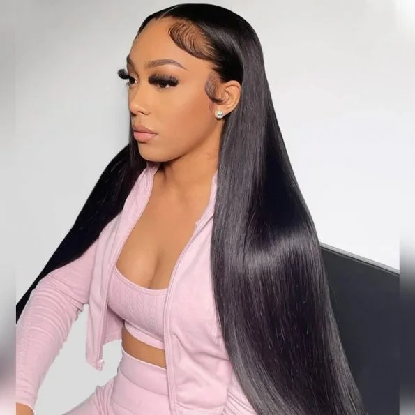 Ansicht 4 von 4x4 Lace Human Hair Wig Natural Color, Straight Texture, Density