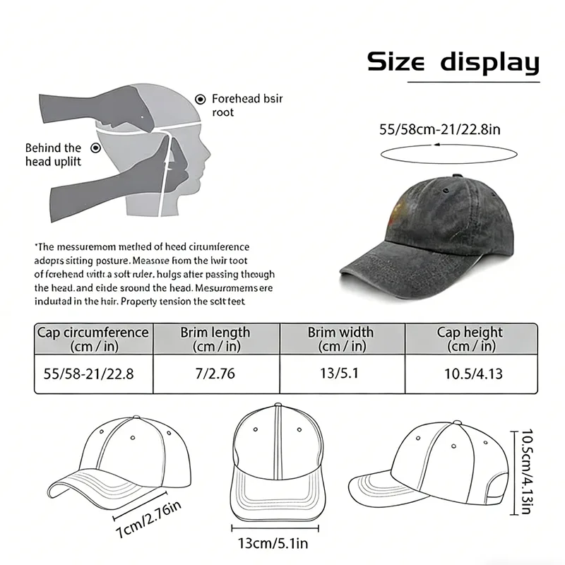 2pcs I'd Rather Be Ghost Hunting Embroidered Baseball Cap, Vintage Washed Distressed Hat, Halloween Ghost Hunter Costume Accessory view 5