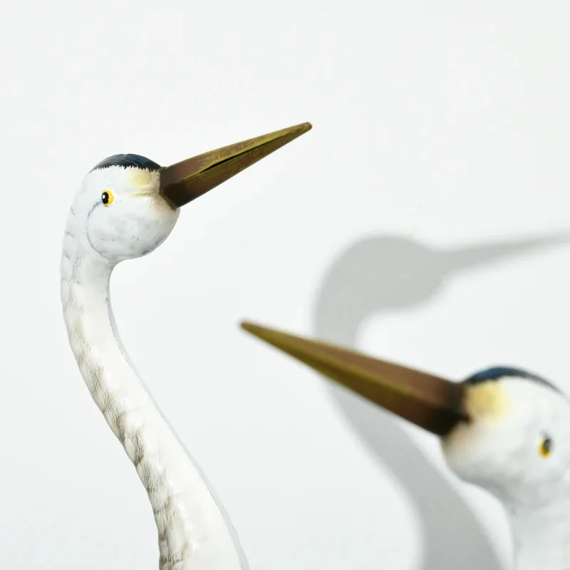 Crane Garden Statues, 28.5 29 Standing Bird Sculptures, Metal Yard Art Decor, Landscape Decoration Set Of 2, Blue view 3