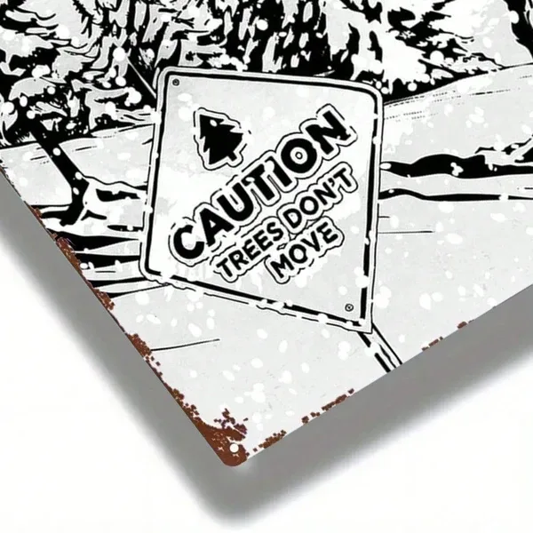 CIFbuy 1pc 2D Flat Metal Sign Freeride Snowboard Plaque, Sturdy Metal Wall Art For Bars Bedrooms Restaurants Kitchens Home Decor, 8x12 Tik view 3