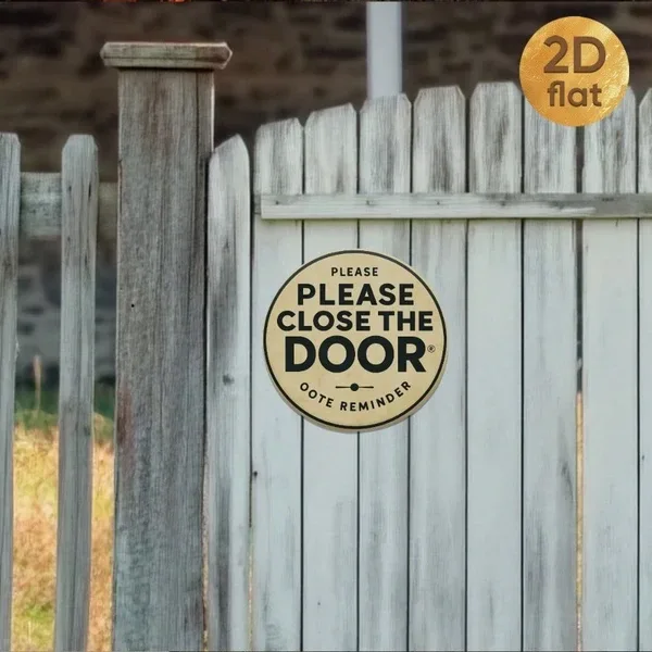 CIFbuy 1pc Metal Iron Sign 7.87x7.87 Inch Please Close The Door, "the Door, 2D" Printed, Decor With Bold Black Text & Yellow Background Tik view 4