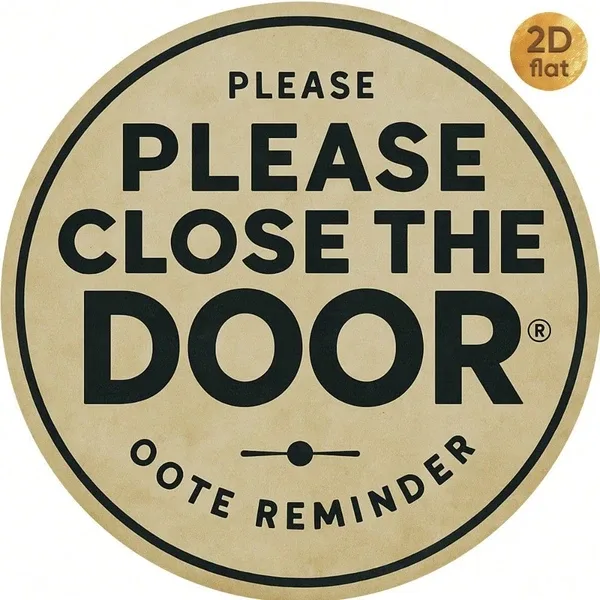 CIFbuy 1pc Metal Iron Sign 7.87x7.87 Inch Please Close The Door, "the Door, 2D" Printed, Decor With Bold Black Text & Yellow Background Tik view 1