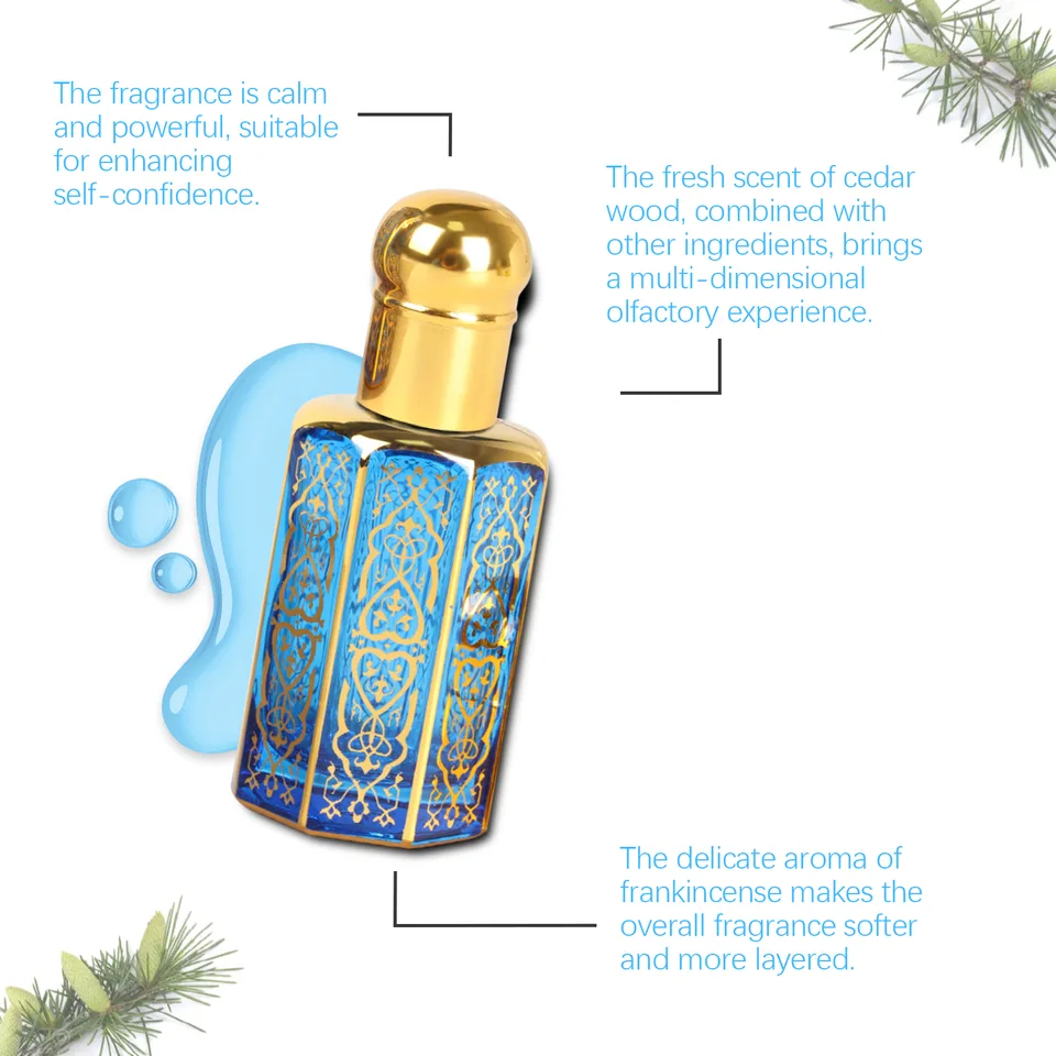 Cedar Mood Arabian Roll On Perfume Oil, Long Lasting Woody Fragrance For Men Women, 12ml view 3