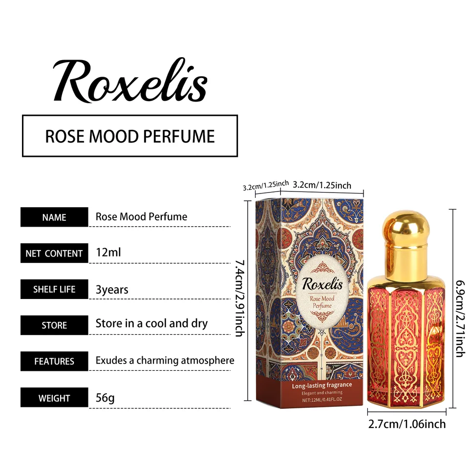 Arabian Roll On Perfume Oil, Rose Mood, Long Lasting Women Fragrance, 12ml view 7