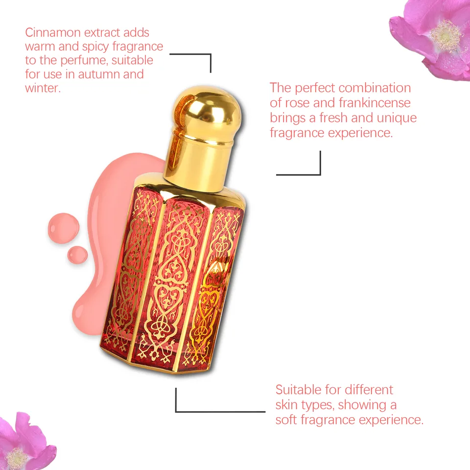 Arabian Roll On Perfume Oil, Rose Mood, Long Lasting Women Fragrance, 12ml view 6