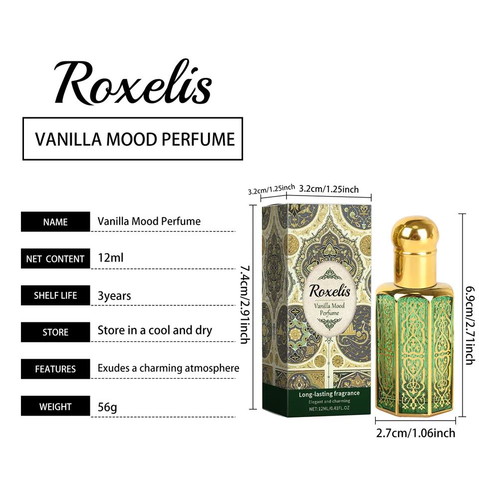Vanilla Mood Arabian Roll On Perfume Oil, 12ML Long Lasting Floral Vanilla Scent For Women view 2