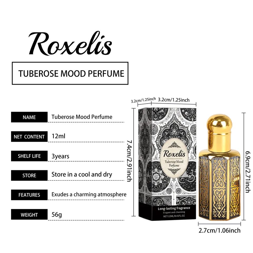 Tuberose Mood Roll On Perfume, 12ml Arabian Style Floral Perfume Oil view 8